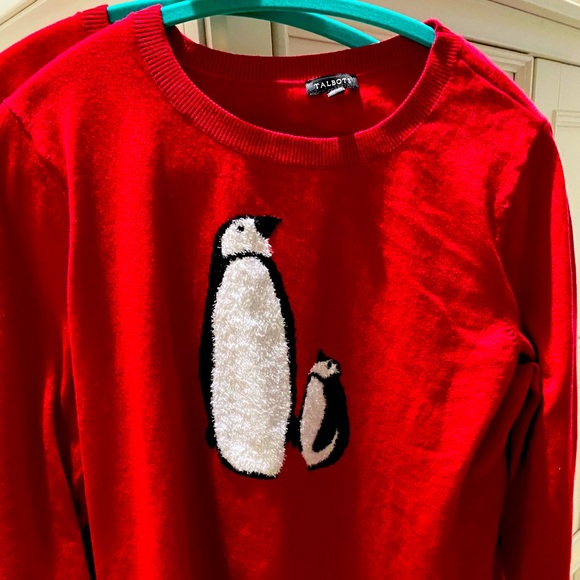 talbots penguin sweater